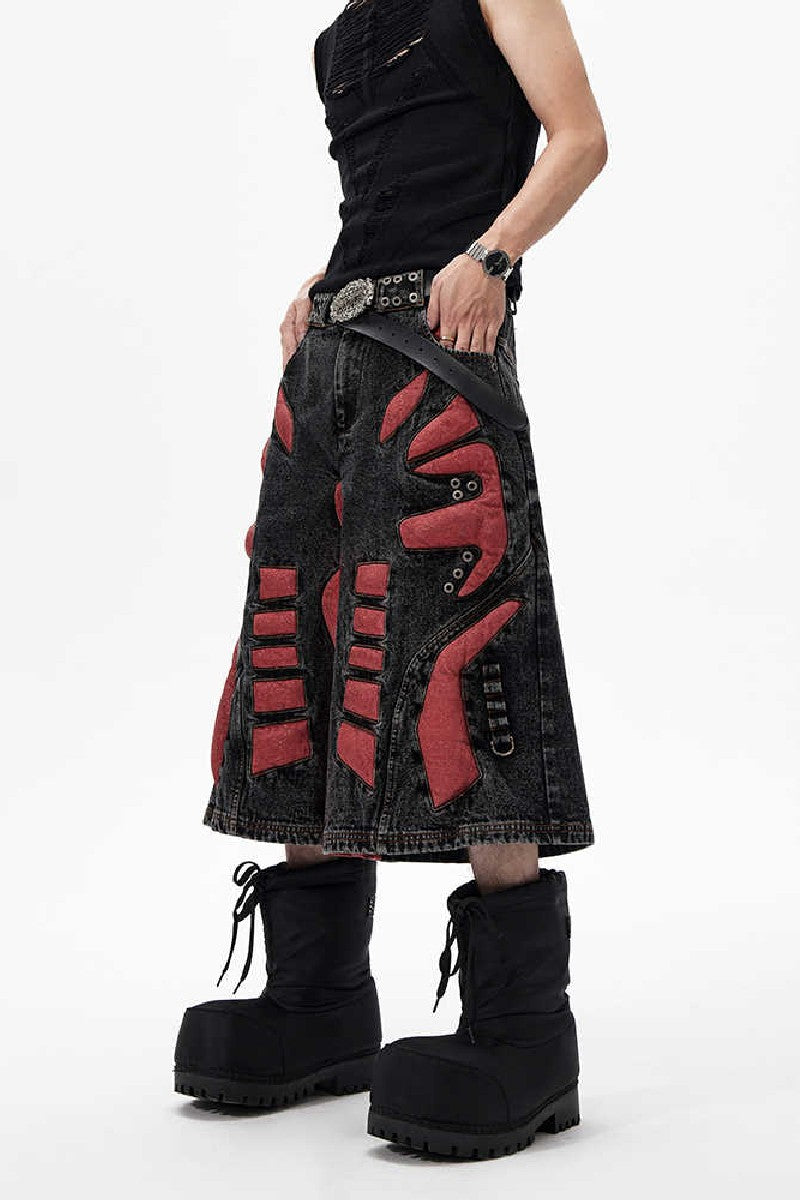 3D Skeleton Denim Shorts