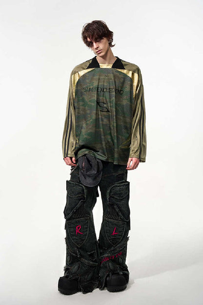 Mesh Snake Print Hockey Jersey