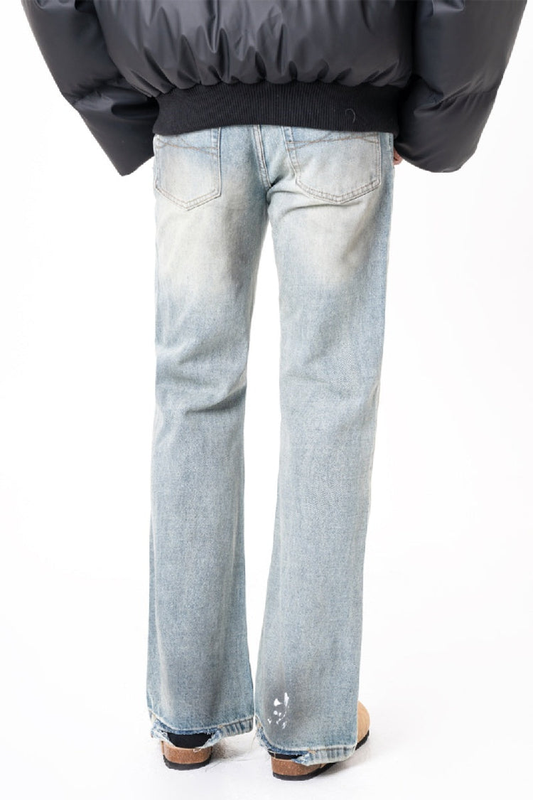 Vintage Distressed Straight Jeans — Trenqor Basics — view 3