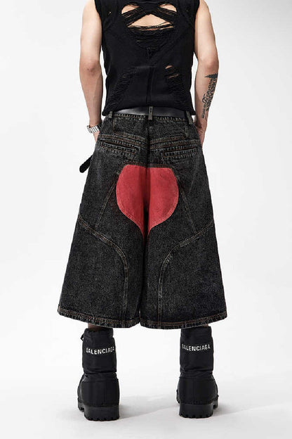 3D Skeleton Denim Shorts