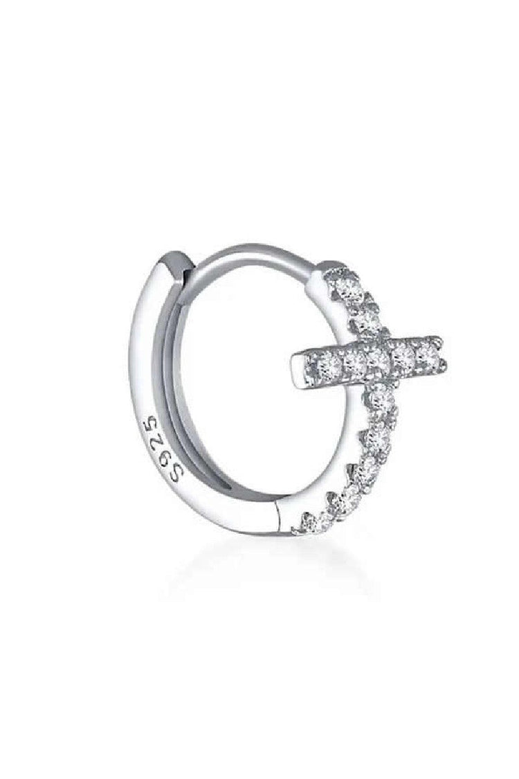 Cross Diamond Stud Earrings — Hit List — view 6