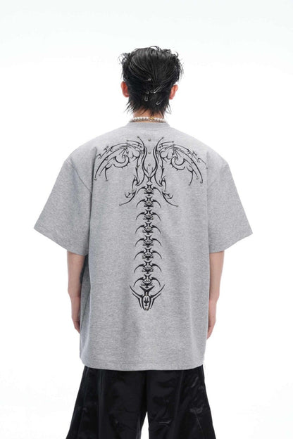 Embroidered Spine Graphic Tee