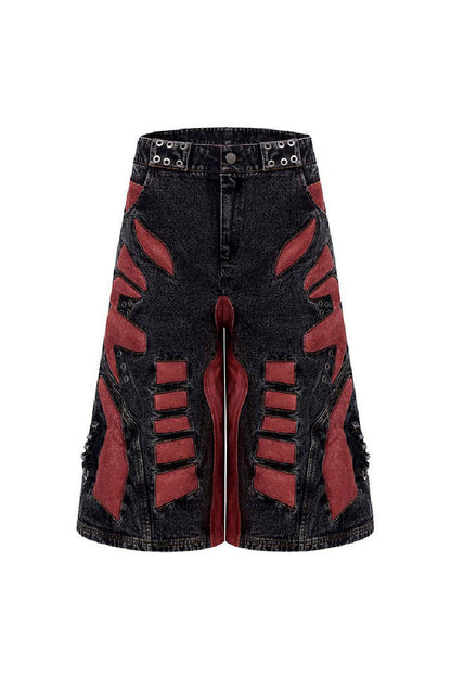 3D Skeleton Denim Shorts