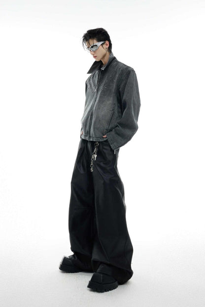 Washed Studded Denim Jacket