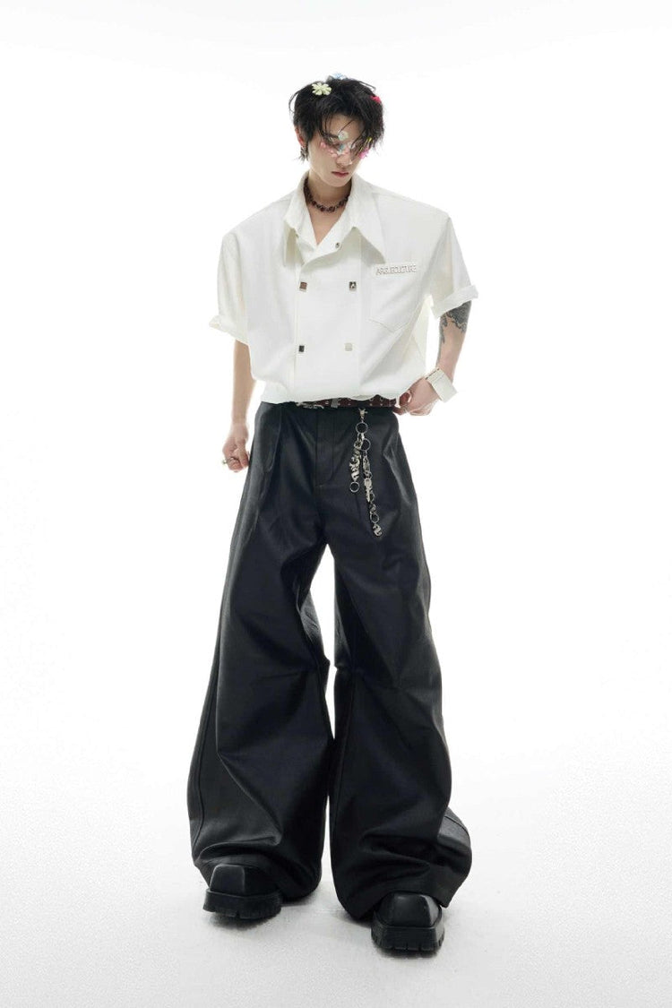 Coated Wax Wide Leg Pants — Argue Culture — view 2