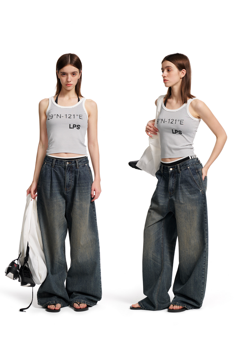 Washed Wide Leg Jeans