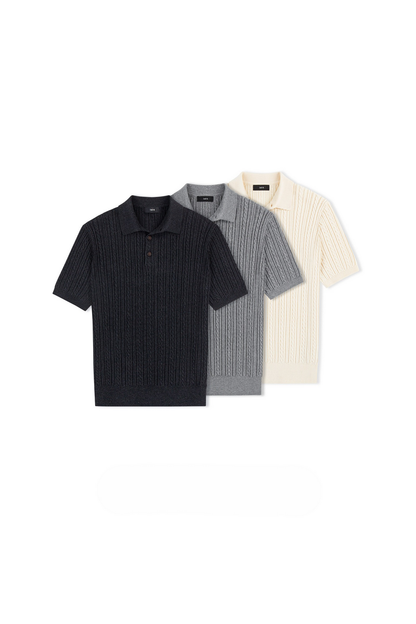 Jacquard Knit Polo Shirt