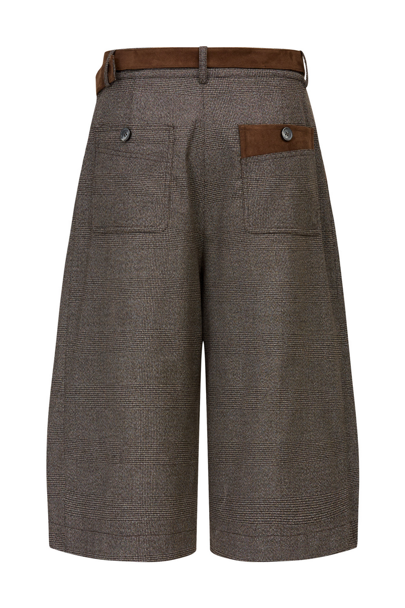 Houndstooth Pleated Shorts