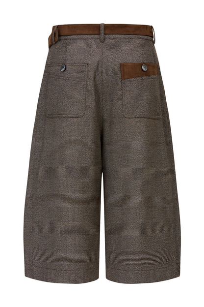 Houndstooth Pleated Shorts