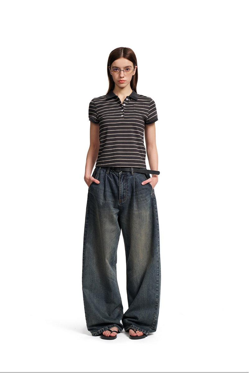 Striped Pocket Polo Shirt