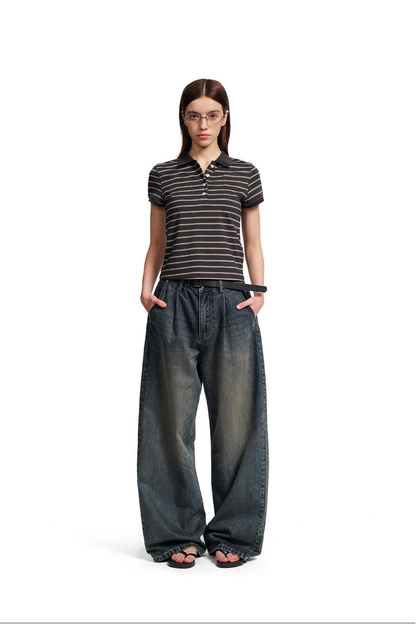 Striped Pocket Polo Shirt