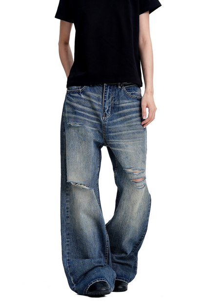Ripped Whisker Jeans