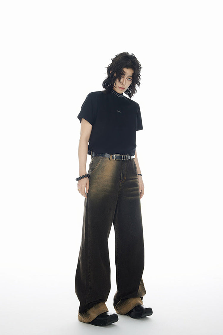 Retro Faded Ombre Denim Jeans — Croworld — view 8