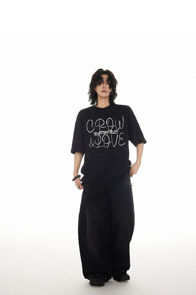 Distressed Denim Straight-Leg Jeans — Croworld — view 9