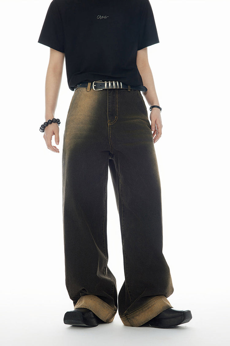 Retro Faded Ombre Denim Jeans — Croworld — view 6