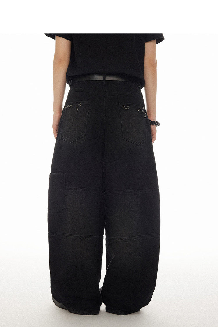 Distressed Denim Straight-Leg Jeans — Croworld — view 3