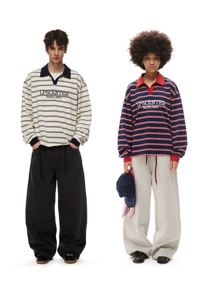 Striped Long Sleeve Polo