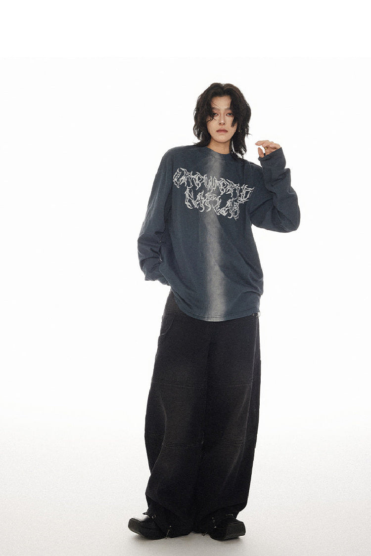 Distressed Denim Straight-Leg Jeans — Croworld — view 10