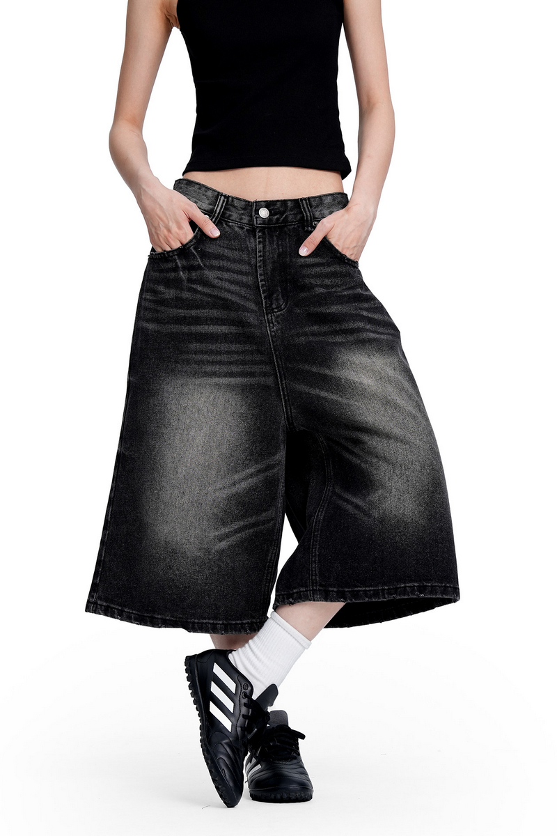 Black Denim Shorts