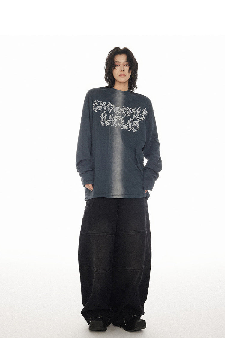 Distressed Denim Straight-Leg Jeans — Croworld — view 11
