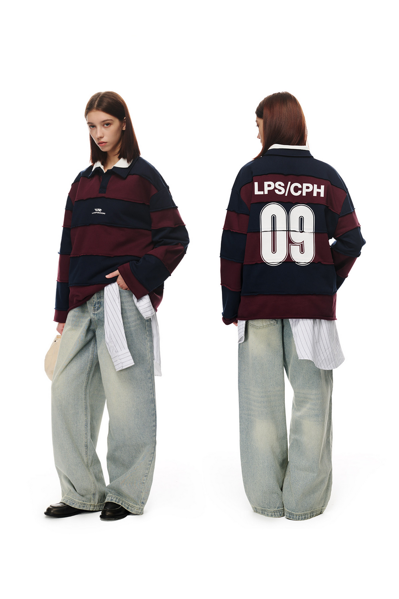 Two Tone Polo Sweatshirt