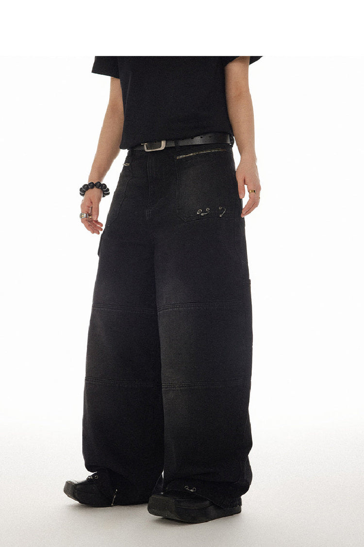 Distressed Denim Straight-Leg Jeans — Croworld — view 6