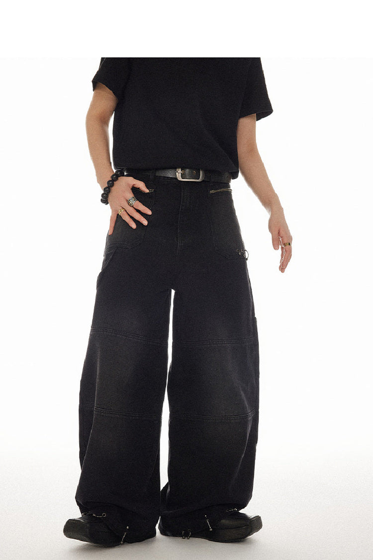 Distressed Denim Straight-Leg Jeans — Croworld — view 5