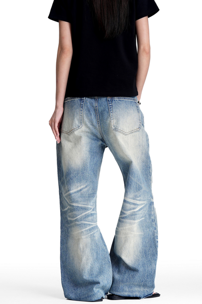 Vintage Whiskered Bootcut Jeans