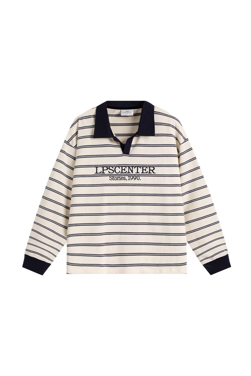 Striped Long Sleeve Polo