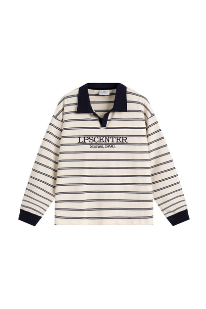 Striped Long Sleeve Polo