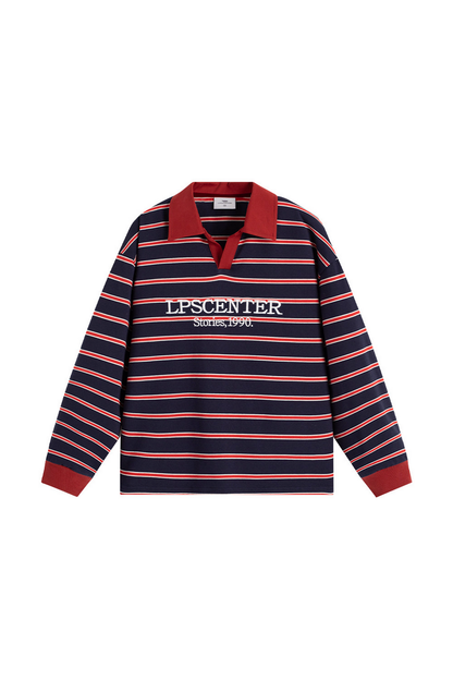 Striped Long Sleeve Polo