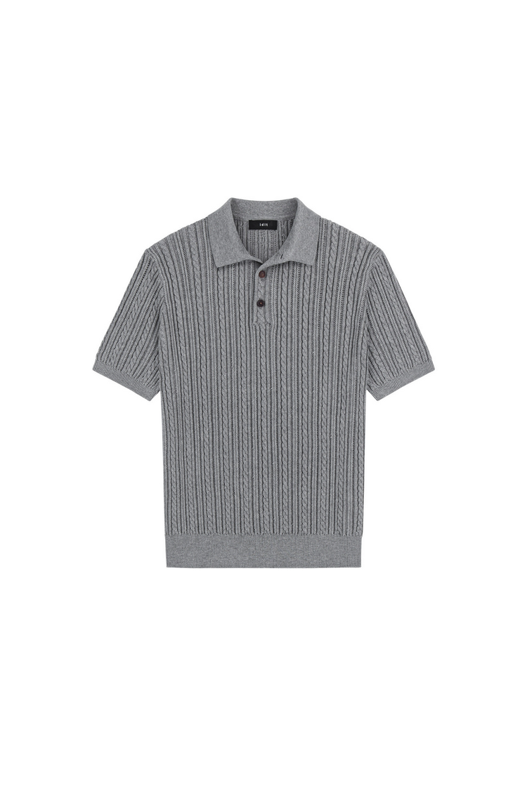 Jacquard Knit Polo Shirt — IDLT — view 2