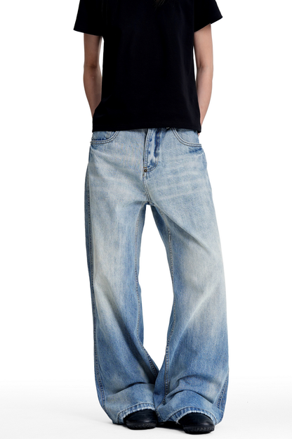 Faded Washed Bootcut Jeans
