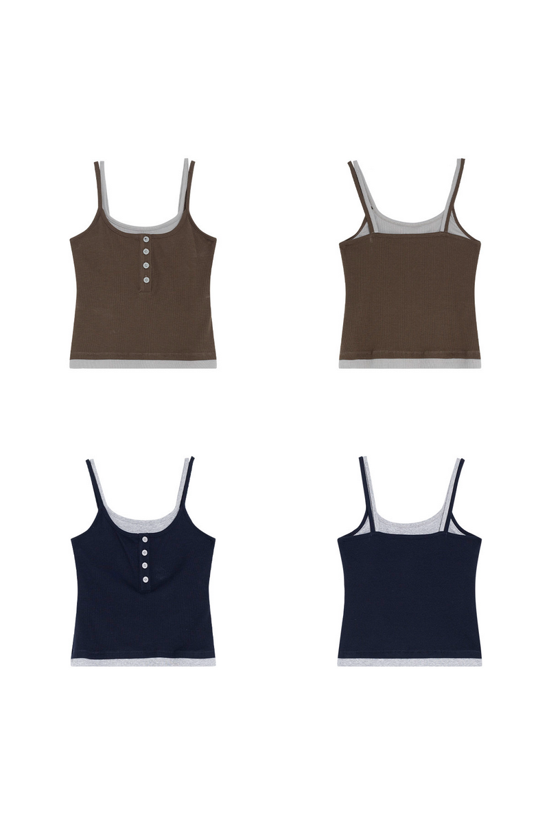 Layered Contrast Strap Tank
