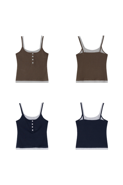 Layered Contrast Strap Tank