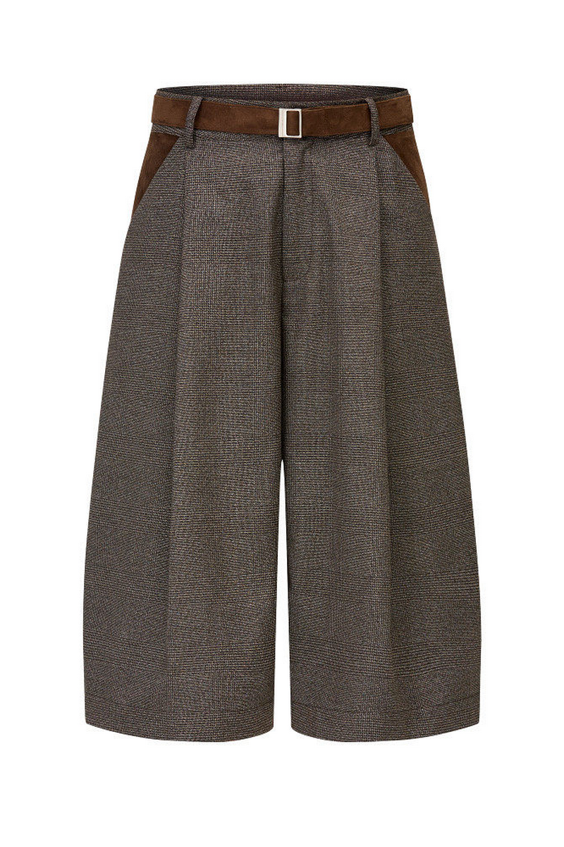 Houndstooth Pleated Shorts
