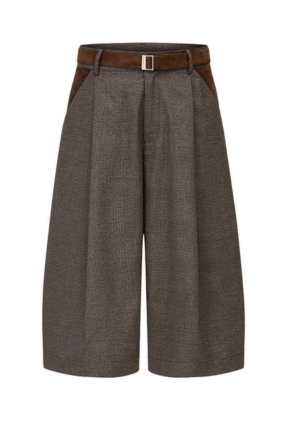 Houndstooth Pleated Shorts