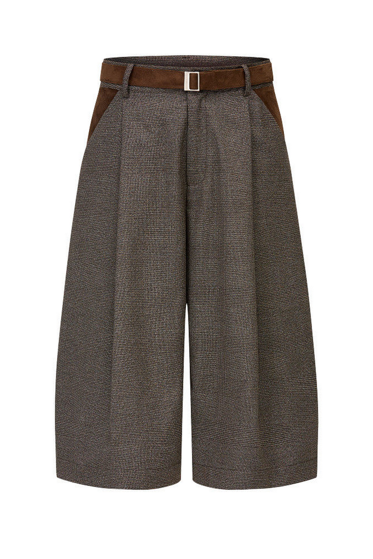 Houndstooth Pleated Shorts — Taichiism — view 4
