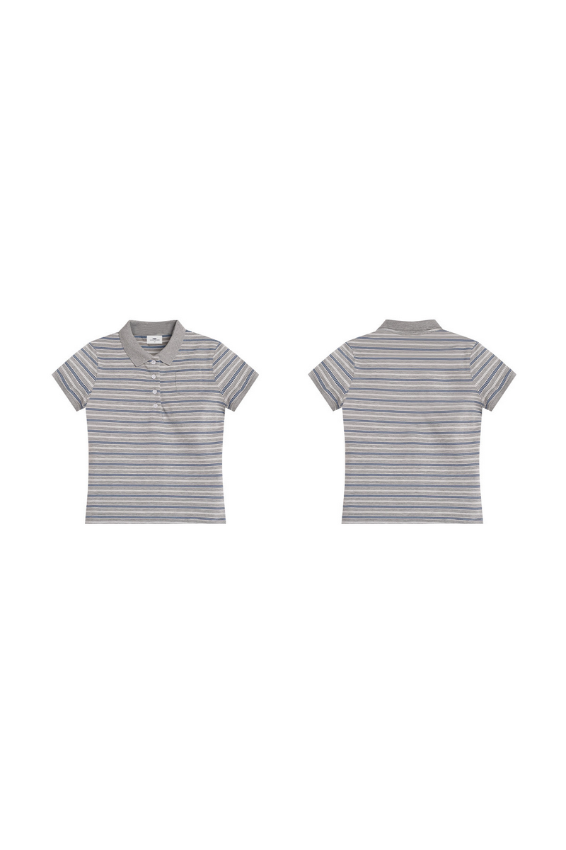 Striped Pocket Polo Shirt