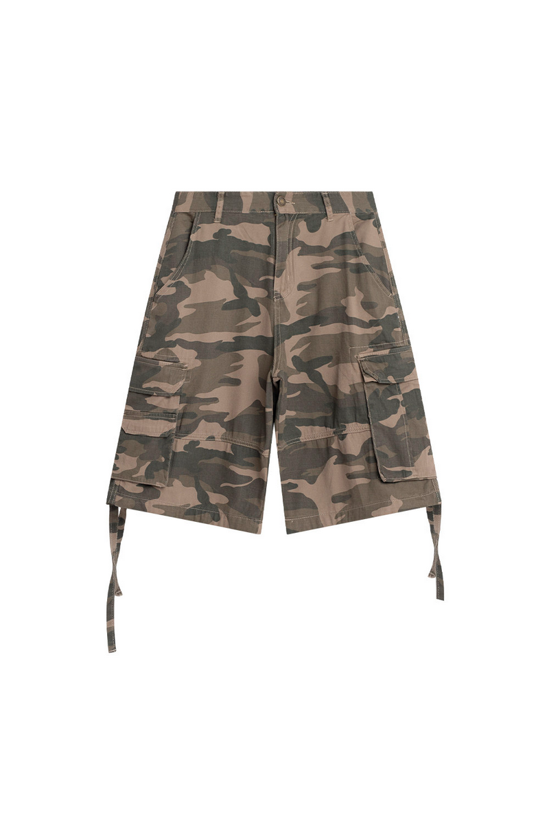 Camo Cargo Drawstring Shorts