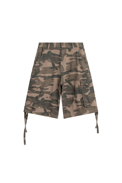 Camo Cargo Drawstring Shorts