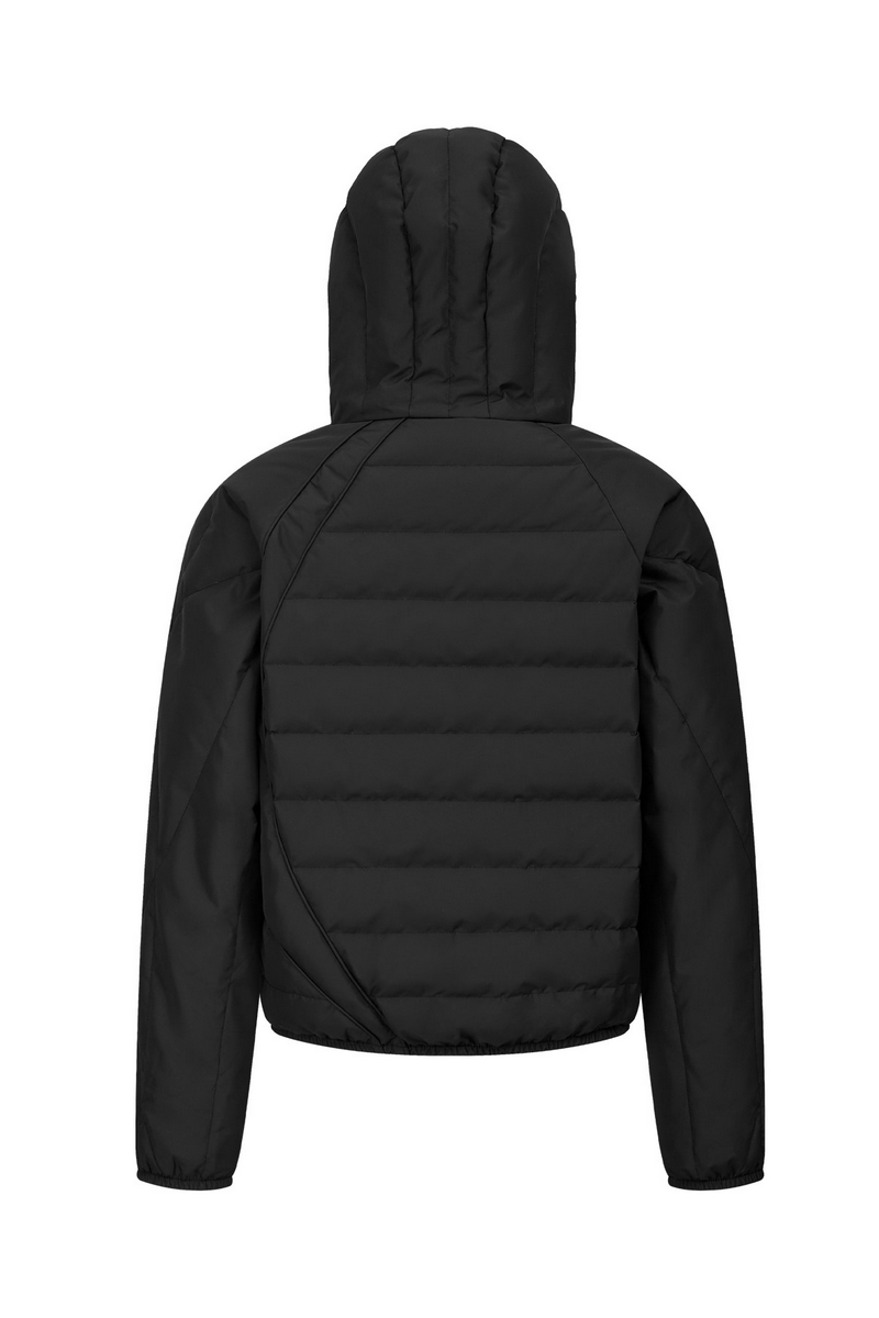 Hooded Ribbed Down Jacket
