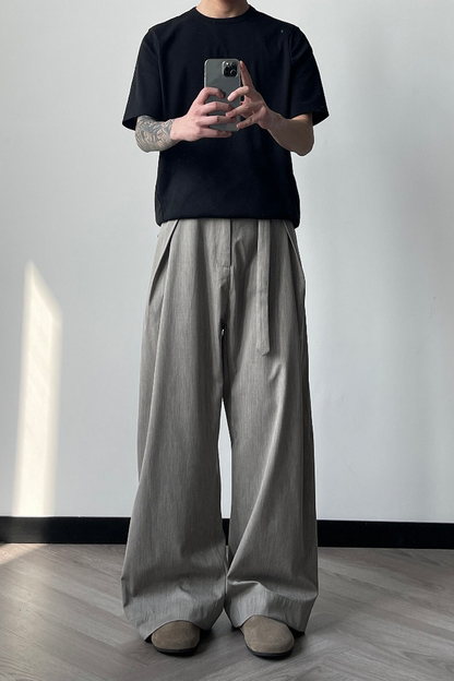 Pleated Linen Wide Pants
