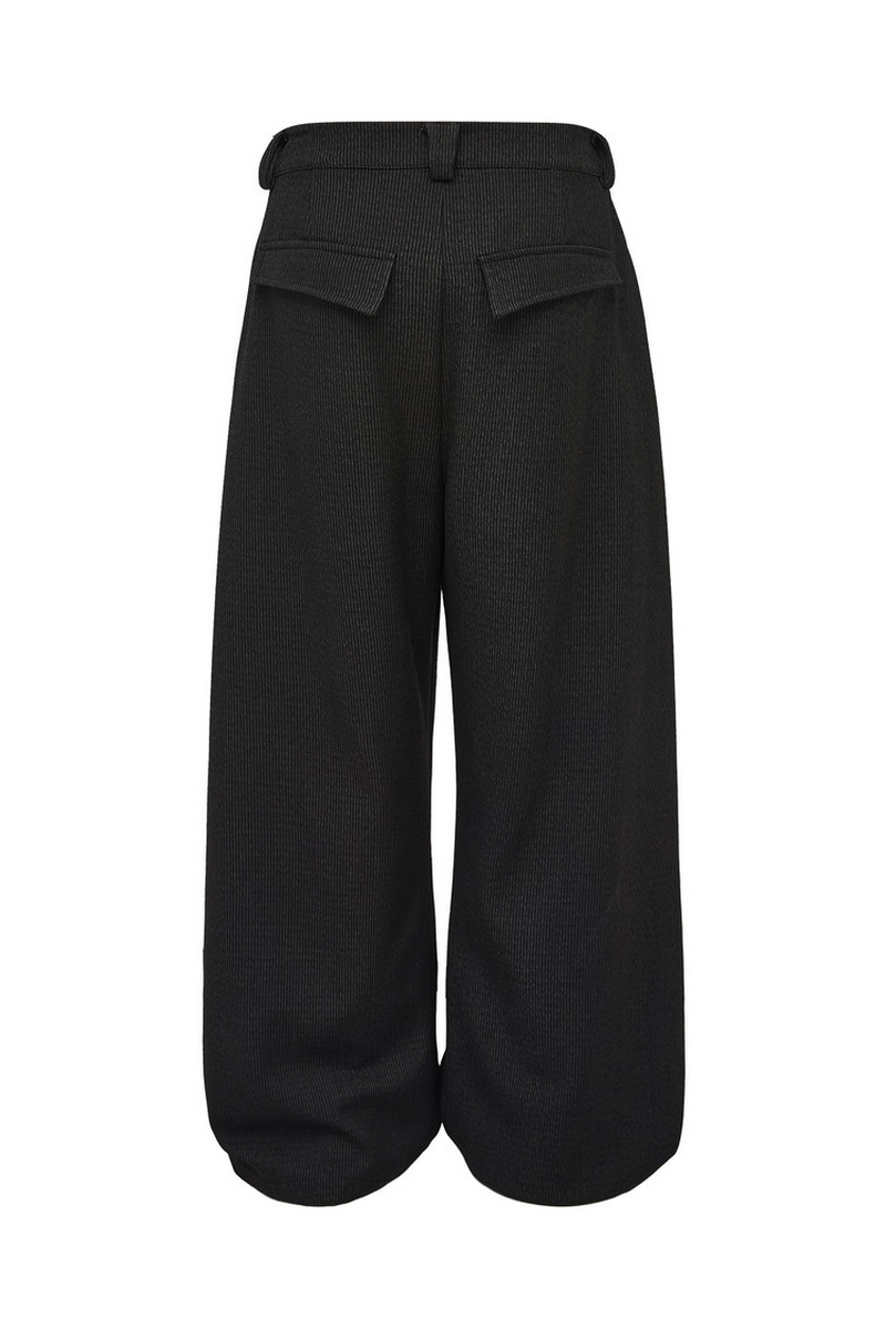 Striped Wool Wide Pants