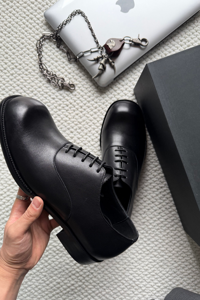 Washed Leather Derby Shoes