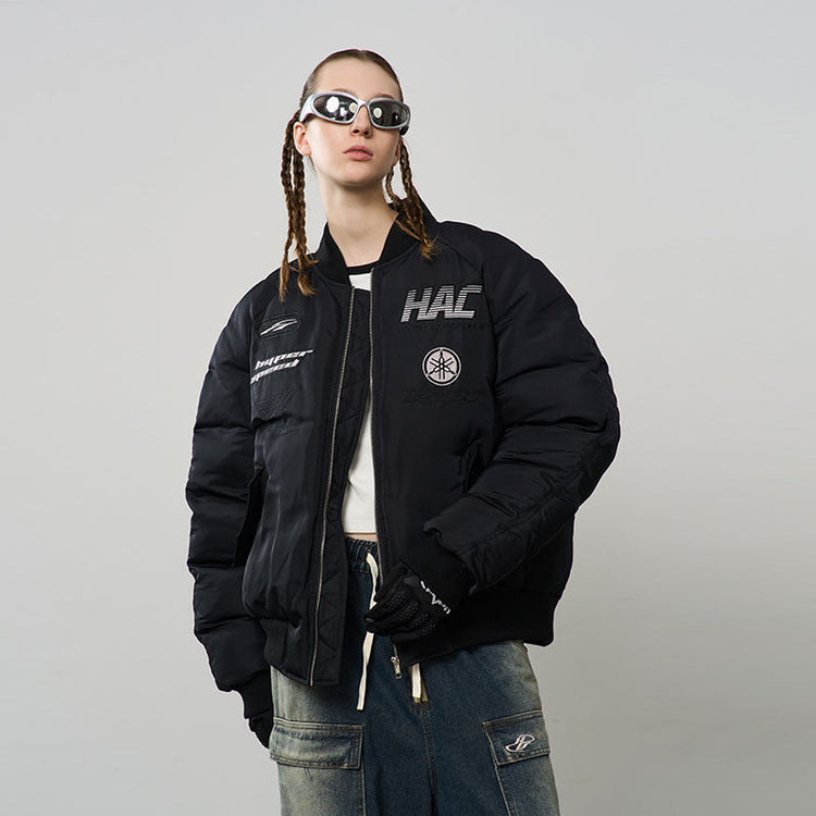 Embroidered Patches MA1 Logo Jacket — Harsh and Cruel — view 3