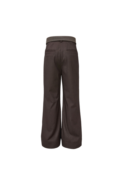 Houndstooth Wool Wide Pants
