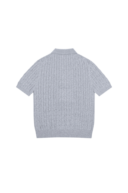 Cable Knit Polo Shirt