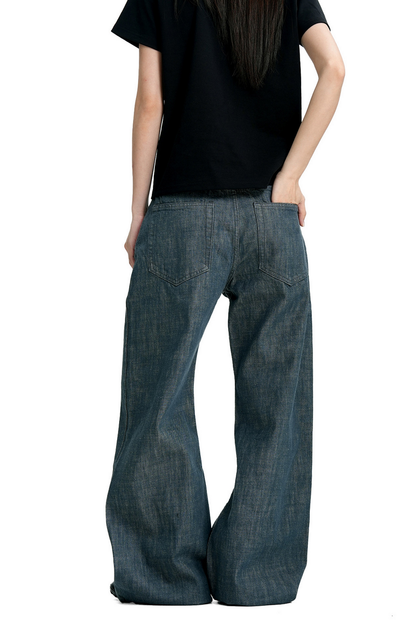 Aqua Stitch Barrel Jeans