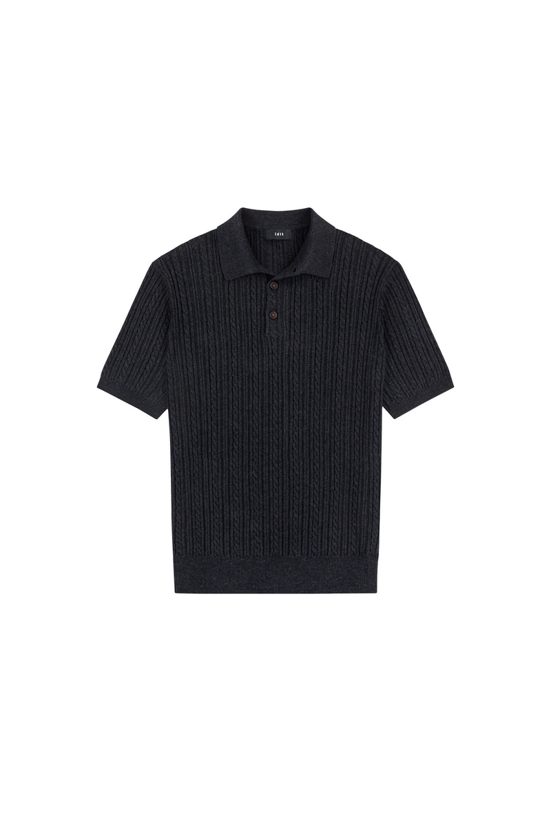 Jacquard Knit Polo Shirt